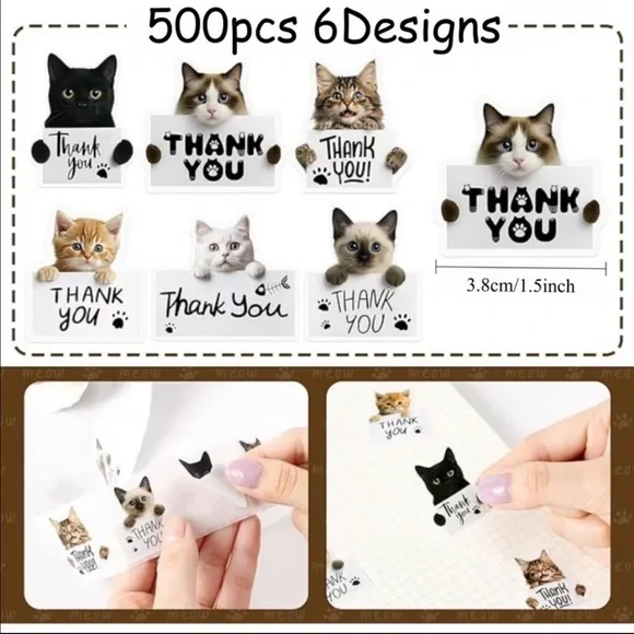 Thank You! Cat stickers 500 - Picture 2 of 2